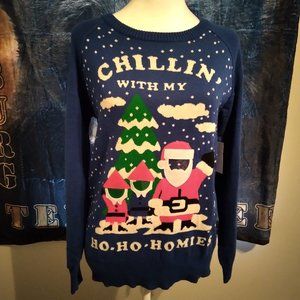 Hybrid Apparel Women's Ho Homies Selfie Holiday Sweater, Medium